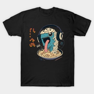 Ramen of Kanagawa  monster on headphone T-Shirt